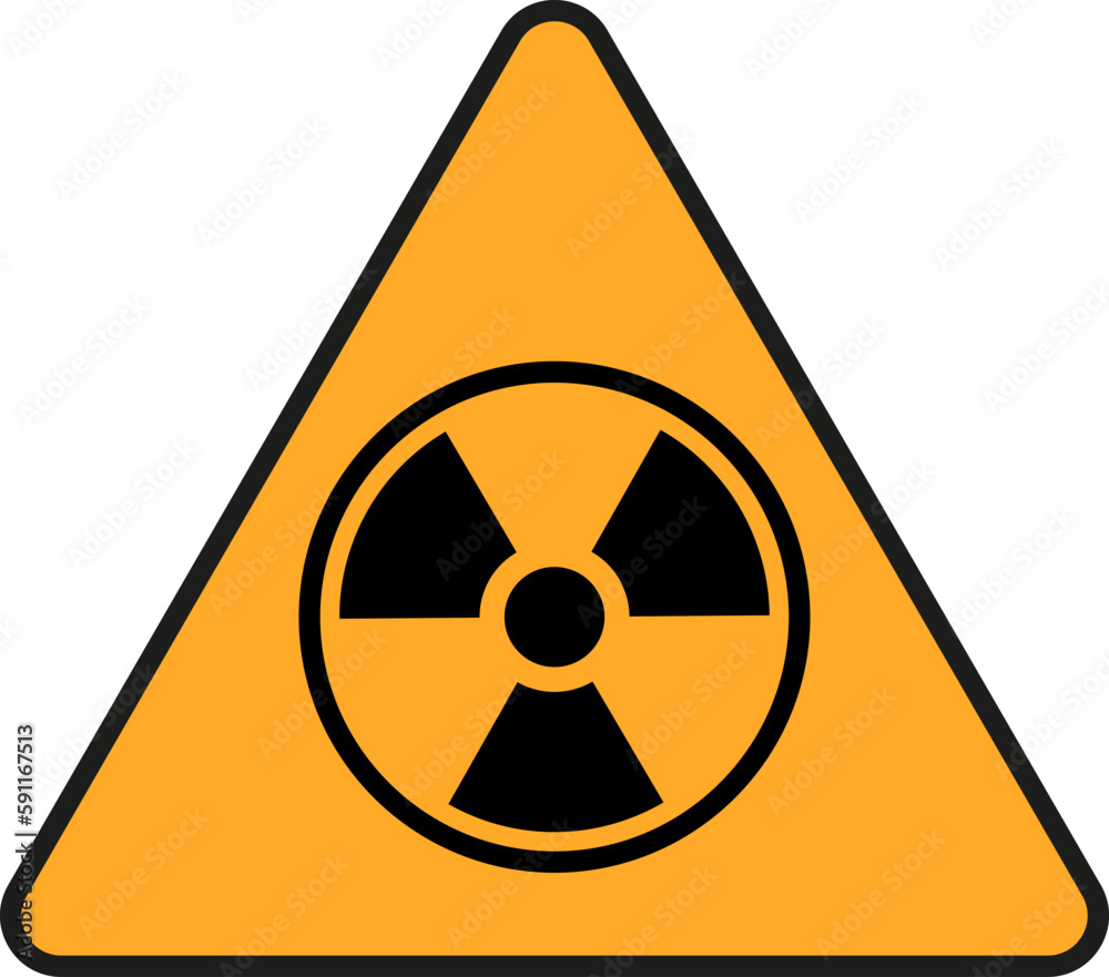 Radiation Hazard sign, symbol, icon, logo. Circle and triangle yellow sign of radioactive threat alert on white and trasparent background. Vector illustration Radiation Hazard sign, symbol, icon, logo. Circle and triangle yellow sign of radioactive threat alert on white and trasparent background. Vector illustration