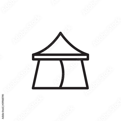 Camp Circus Tent Outline Icon