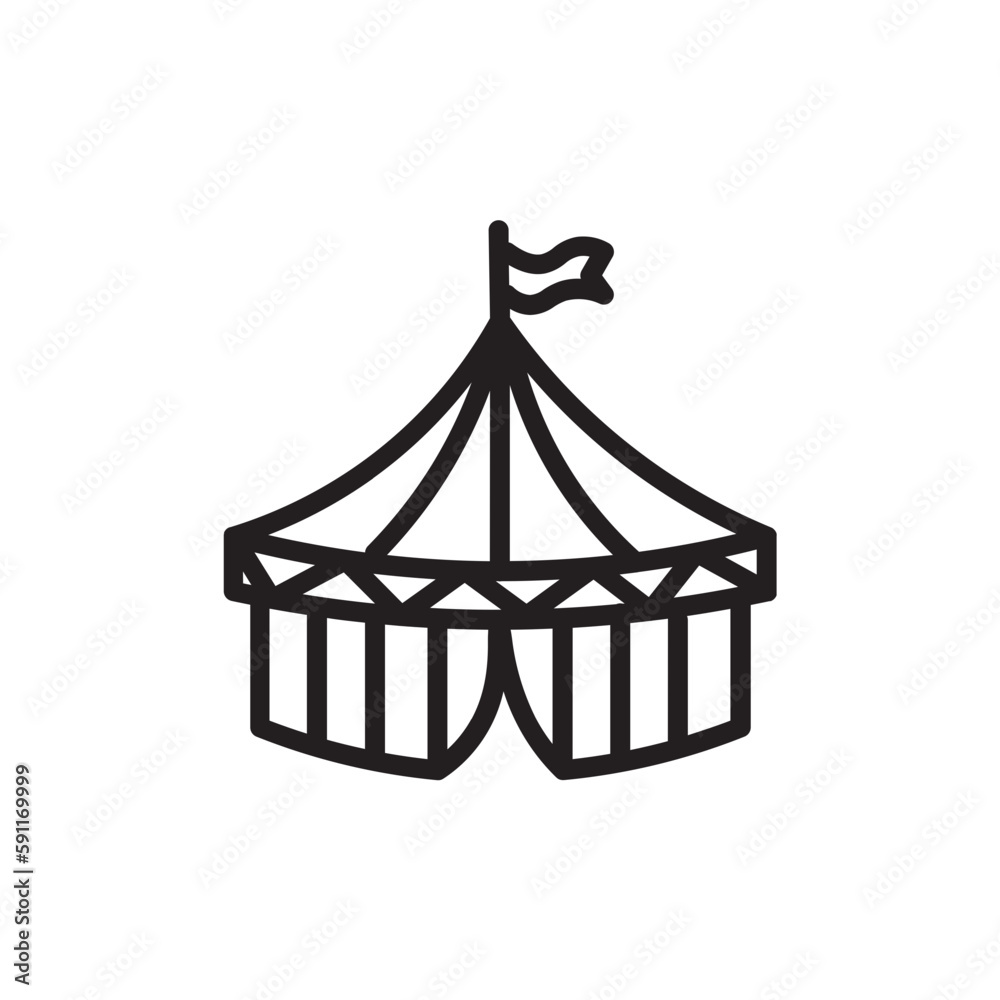 Circus Festival Tent Outline Icon