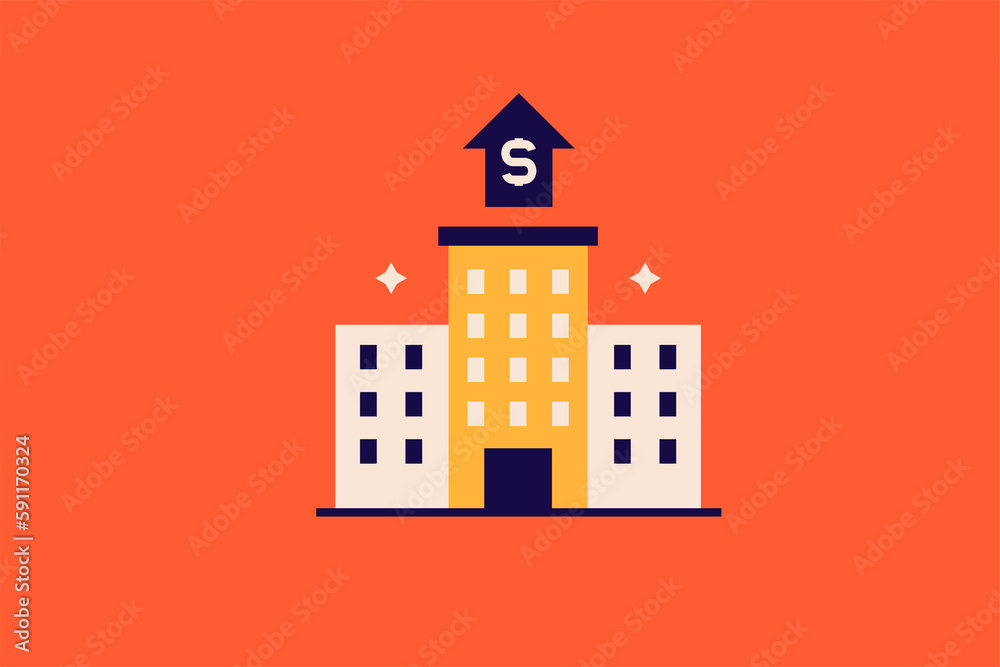 cost growth  illustration in flat style design. Vector illustration.