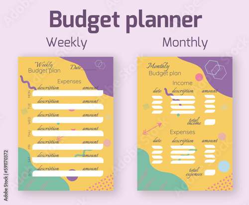 Monthly budget template.monthly budget planner, budget weekly planner. Printable. A4