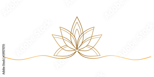 Lotus line art style vector illustration, vesak element design