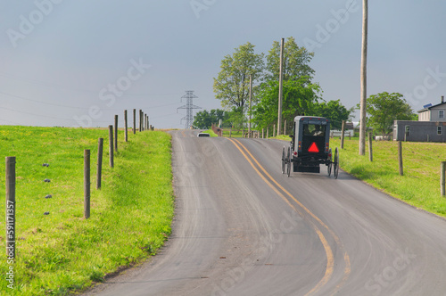 Amish horse and buggy Pennsylvania rural road