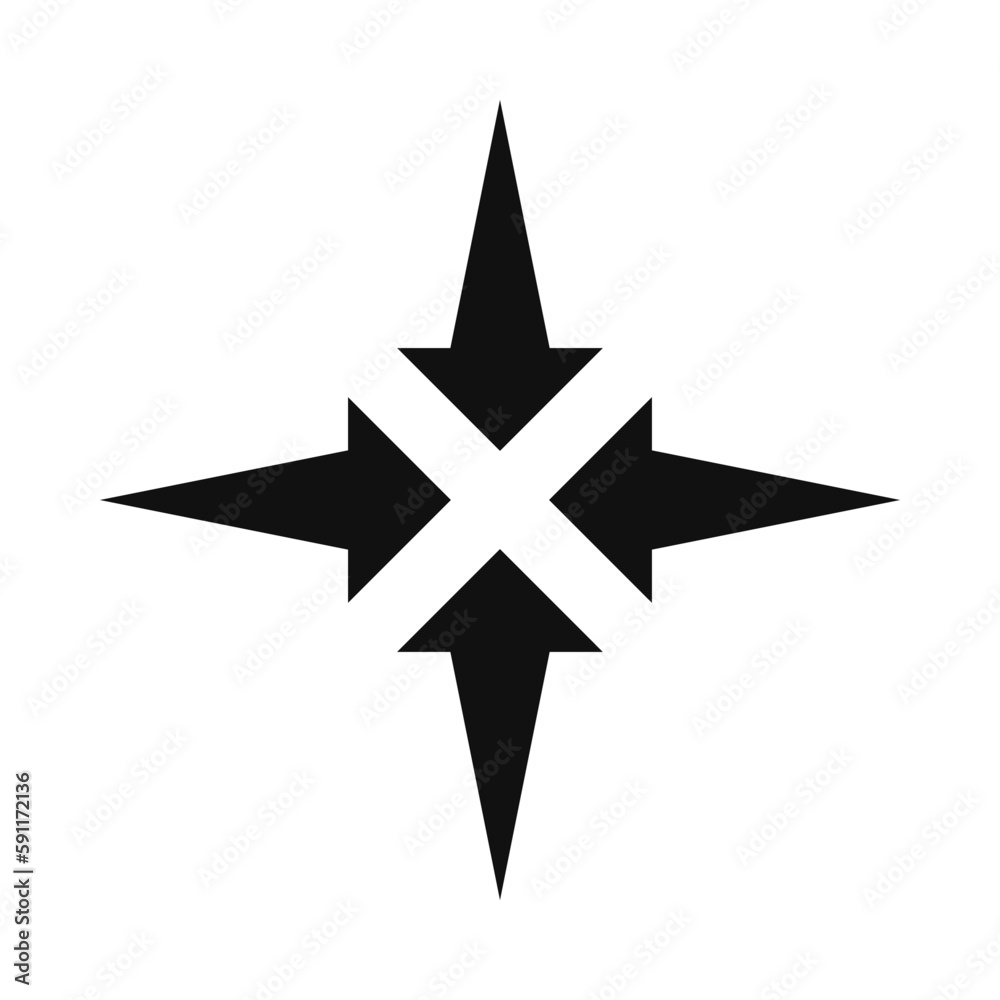 Four Inward Pointing Bursting Arrows Icon Four Inward Pointing Bursting Arrows Icon