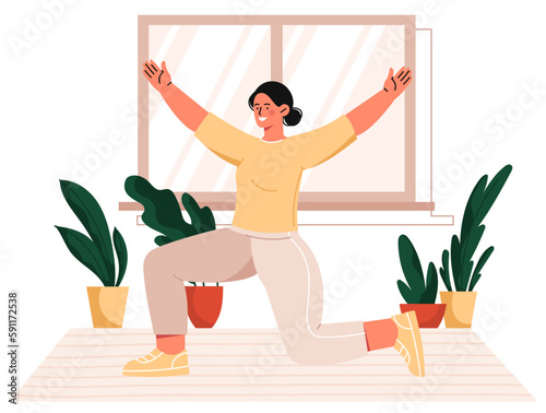 Woman practice yoga indoor