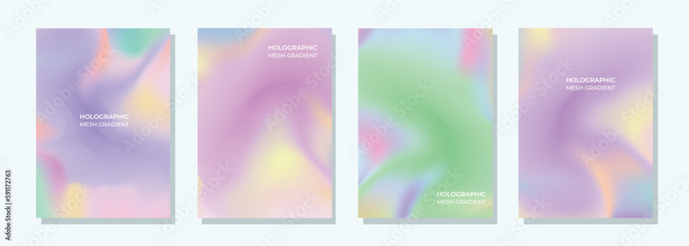 vector set abstract holographic cover a4 size background design