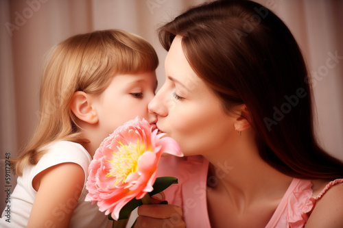 child congratulates mom on Mother's Day