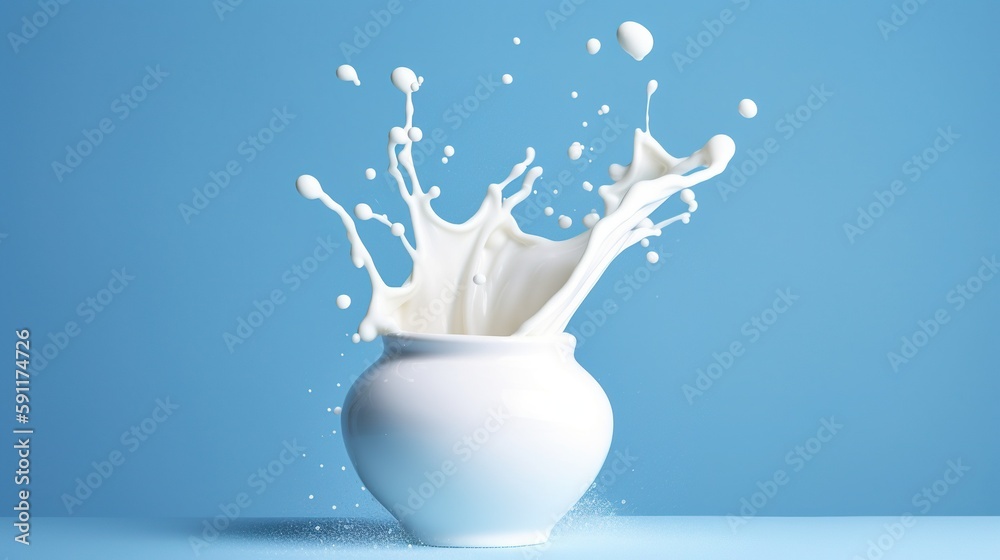 milk splash in a white glass AI Generated milk splash in a white glass AI Generated
