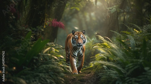 tiger in the jungle AI Generated