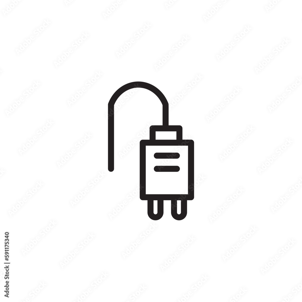 Cord Electric Label Outline Icon Cord Electric Label Outline Icon
