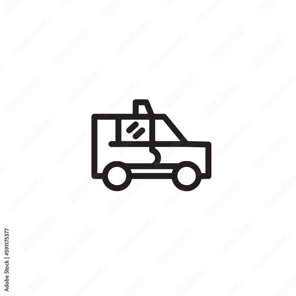 Car Service Stairs Outline Icon