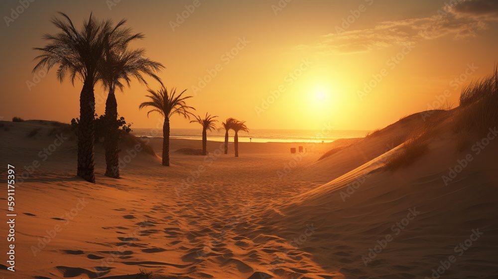 sunset in the desert AI Generated sunset in the desert AI Generated