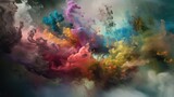 abstract watercolor background with clouds AI Generated