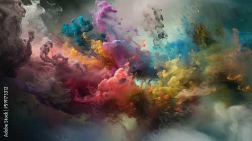 abstract watercolor background with clouds AI Generated © therealnodeshaper