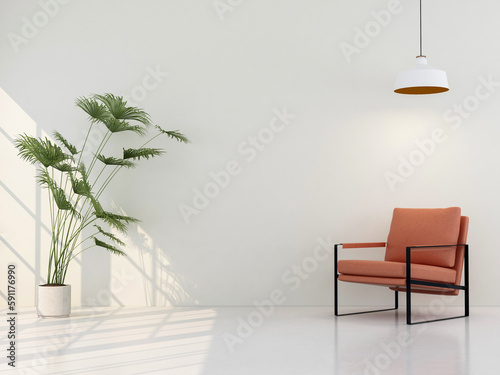 Fototapeta Naklejka Na Ścianę i Meble -  interior living room with armchair. 3D render