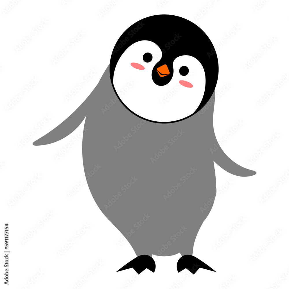 Obraz premium Emperor penguin chick cartoon character