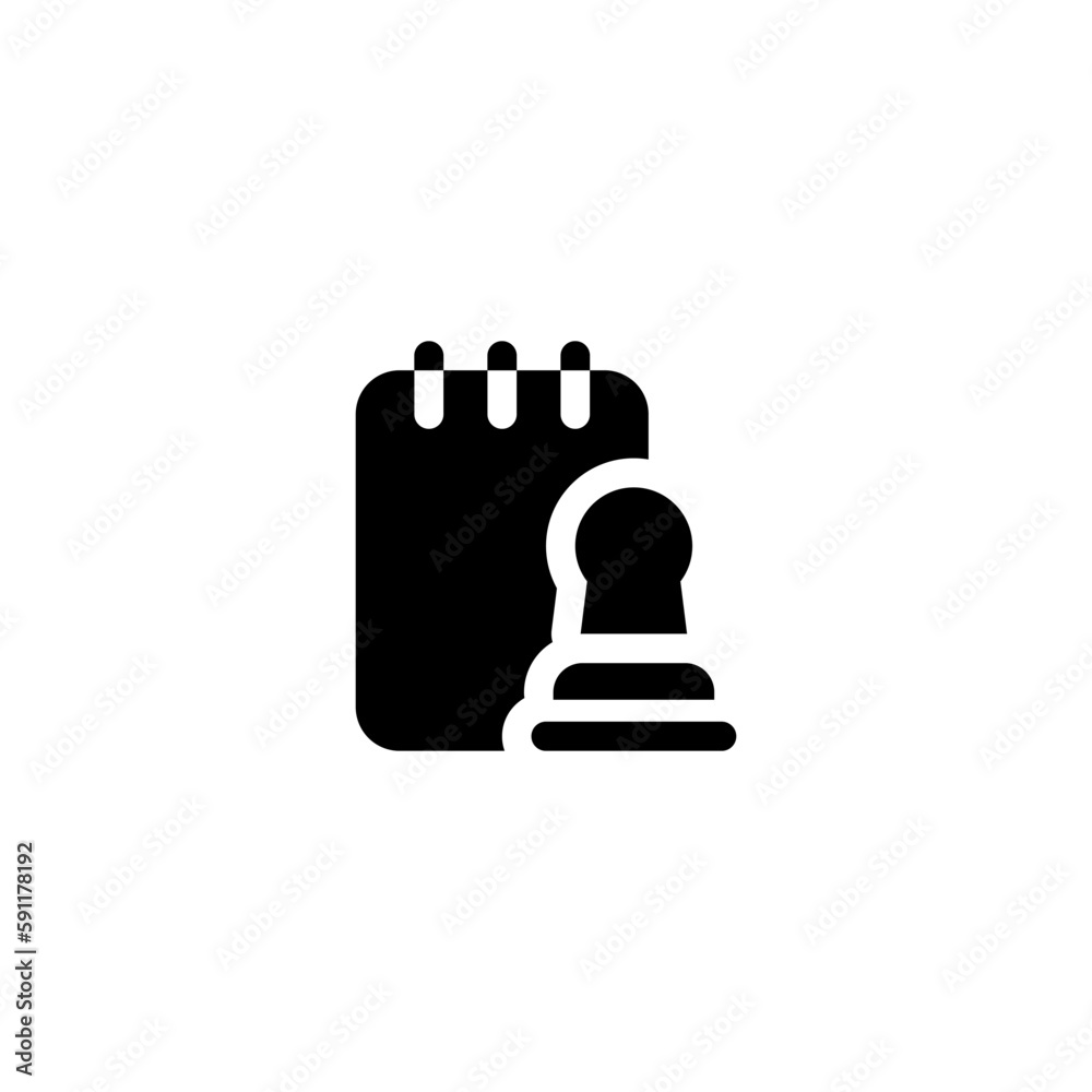 Stamp notes glyph style icon and illustration - vector Stamp notes glyph style icon and illustration - vector