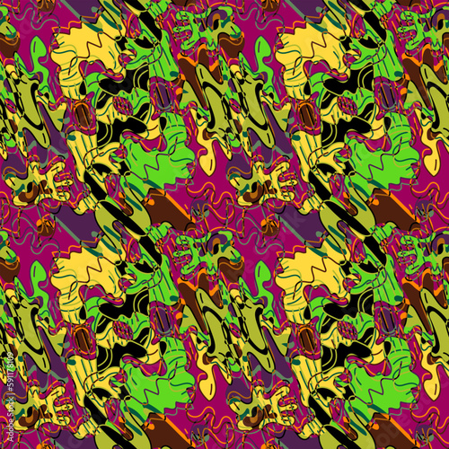 Abstract seamless colorful unusual pattern 