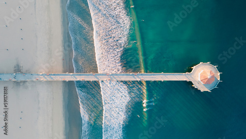 Manhattan Beach Pier from above California