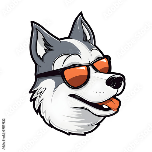 Flat Husky Cool Pup