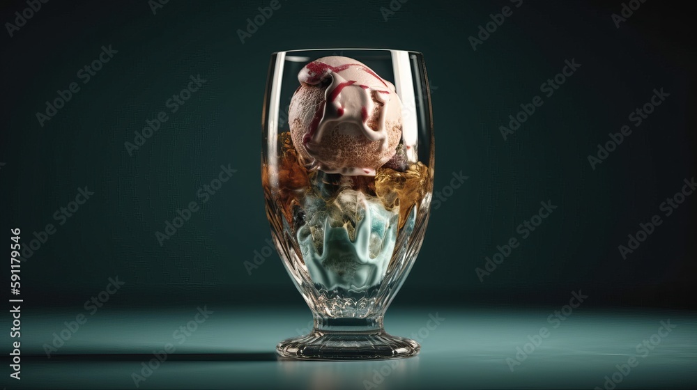 Ice cream in a glass. Generative AI Ice cream in a glass. Generative AI