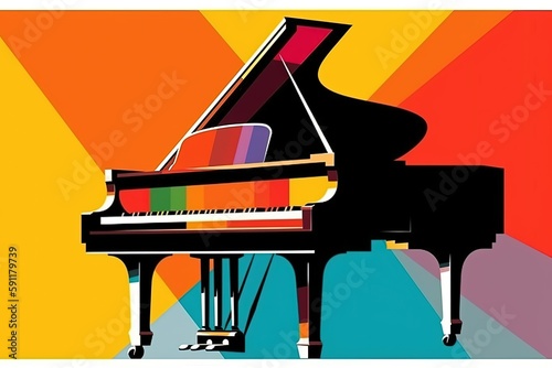 Wallpaper Mural Music instrument piano piano violin talent development creativity abstraction, Generative AI Torontodigital.ca