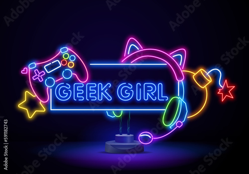 illustration vector graphic of geek gamer. Geek gamer premium vector