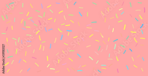 Pastel Colorful donut or cake glaze seamless pattern with sprinkle topping Background. Vector. Multi-colored