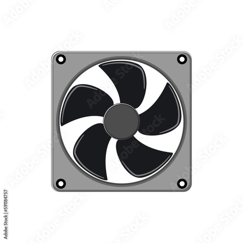 technology cooling fan pc cartoon vector illustration