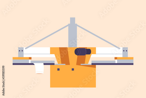 Printer For Silk Screen Printing Creates Vivid Designs On Garments And Variety Of Fabric Types Cartoon Illustration