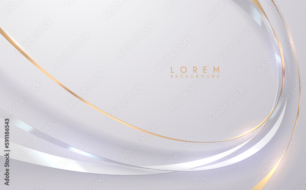 White background with silver and golden ribbons Stock Vector | Adobe Stock