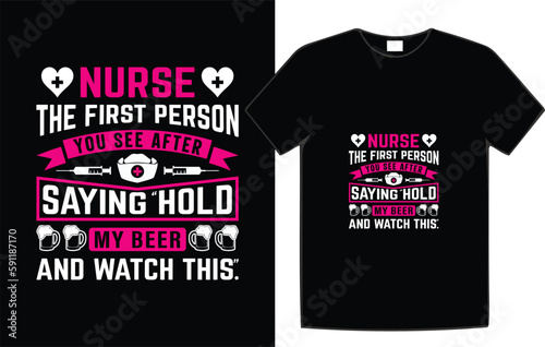Nurse Typography T-Shirt Design