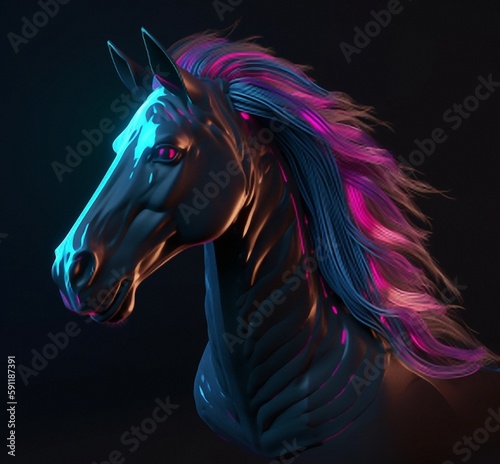 black_horse_with_glowing_mane
