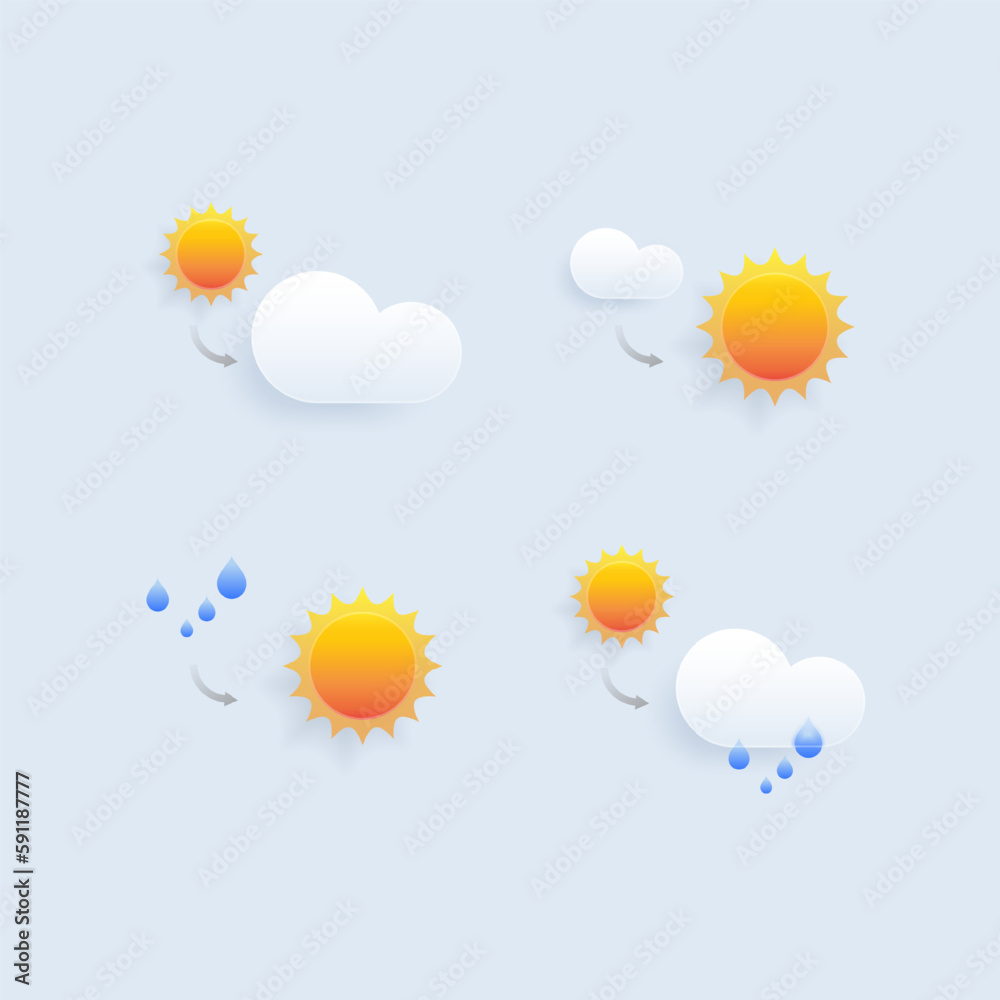 Set of different weather icons. Cloud, rain,moon, lightning,sonwflake. Vector illustration
Set of different weather icons. Cloud, rain,moon, lightning,sonwflake. Vector illustration