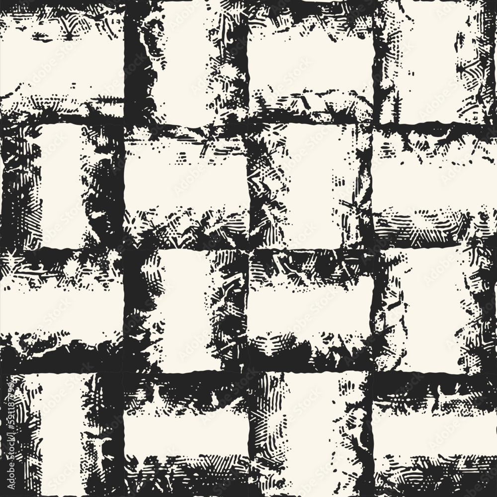 Splattered Ink Brushed Textured Checked Pattern Splattered Ink Brushed Textured Checked Pattern