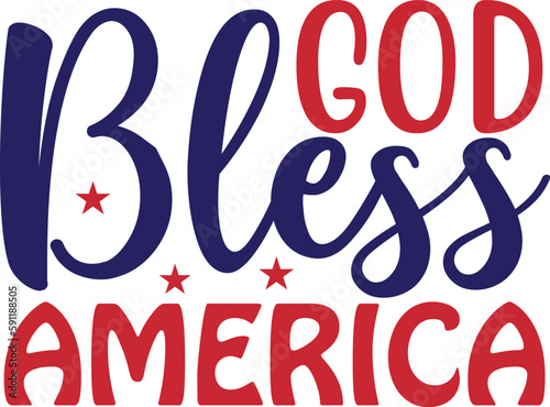 god bless america 4th of July typography Designs for Clothing and Accessories