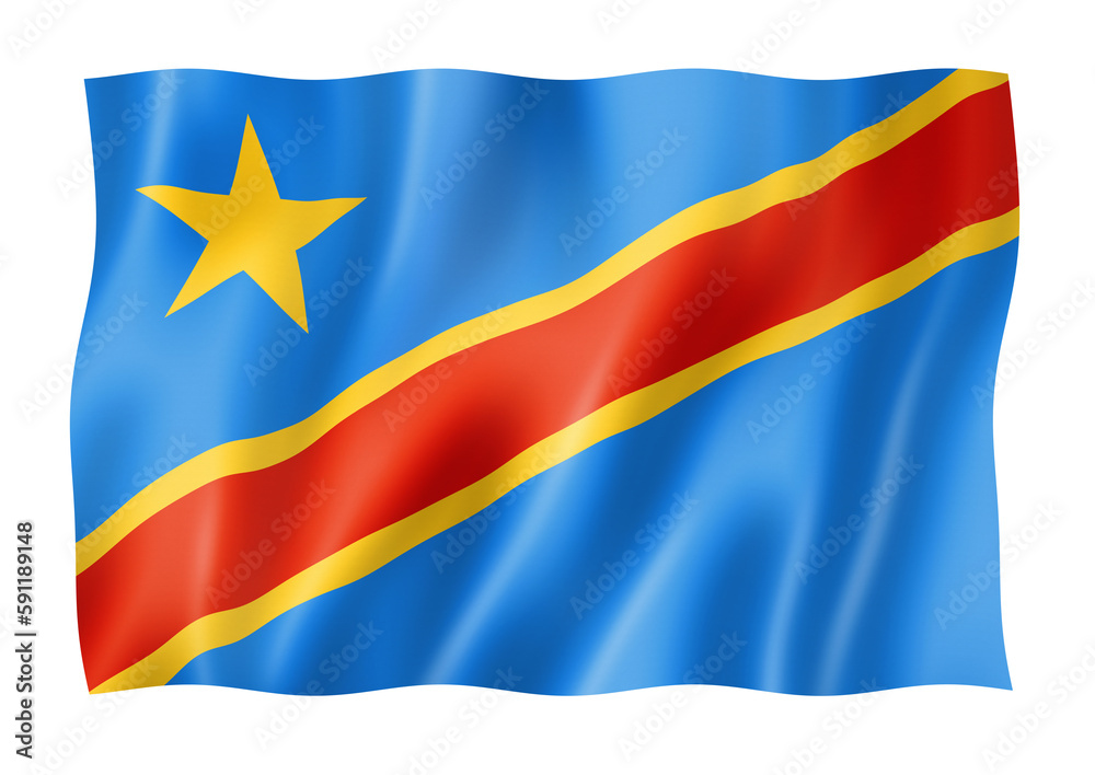Democratic Republic of the Congo flag isolated on white Democratic Republic of the Congo flag isolated on white