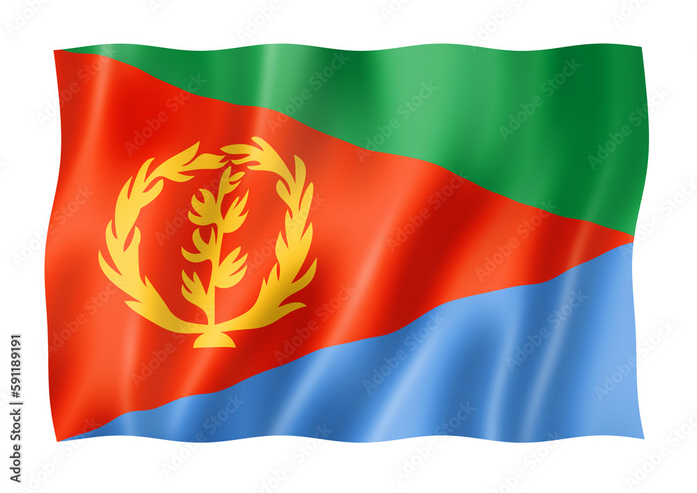 Fototapeta premium Eritrean flag isolated on white