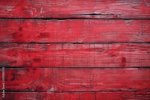 Red painted wooden planks texture or background, Generative AI
