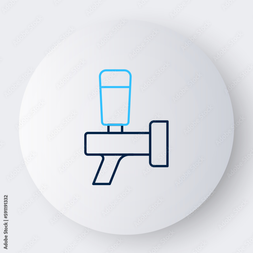 Line Beer tap icon isolated on white background. Colorful outline concept. Vector
