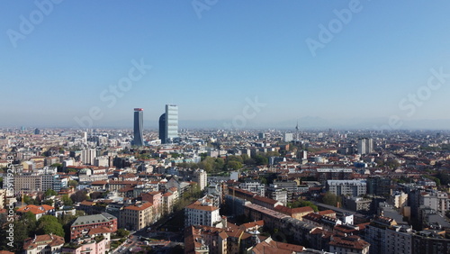 A sunny day photo of Milan seen from 110 metres