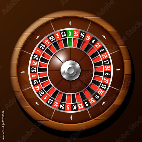 Roulette wheel. Casino roulette wheel. Vector clipart isolated on white background.