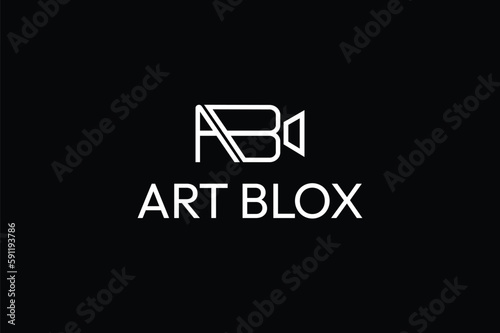 AB latter art blox camera photography logo design template