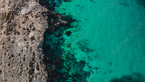 A bird s eye view of the sea  coastline of Rocky Italy Puglia