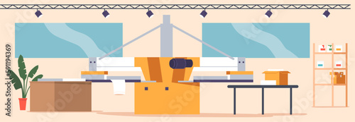 Silk Screen Printing Studio Interior With Range Of Machinery And Tools for Creating Unique Prints For Art Lovers