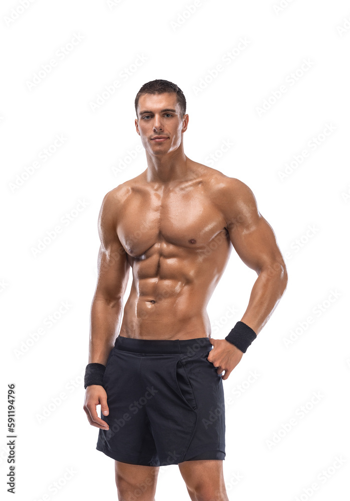Man athlete isolated on white background. Gym full body workout. Muscular man athlete in fitness gym have heavy workout. Sports trainer on training. Fitness motivation. Man athlete isolated on white background. Gym full body workout. Muscular man athlete in fitness gym have heavy workout. Sports trainer on training. Fitness motivation.