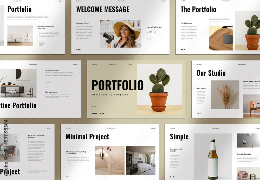 Clean Portfolio Presentation Template Stock Template | Adobe Stock