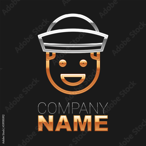 Line Sailor icon isolated on black background. Colorful outline concept. Vector