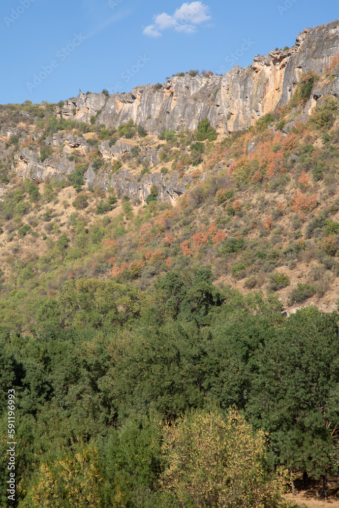 Fall at Panton de la Oliva Reservoir, Patones, Madrid, Spain