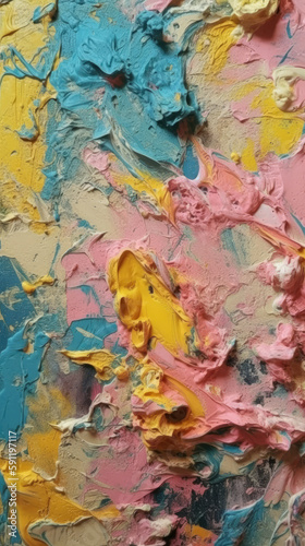 Impasto Abstract Background-Summer Colour Palette-Generative AI